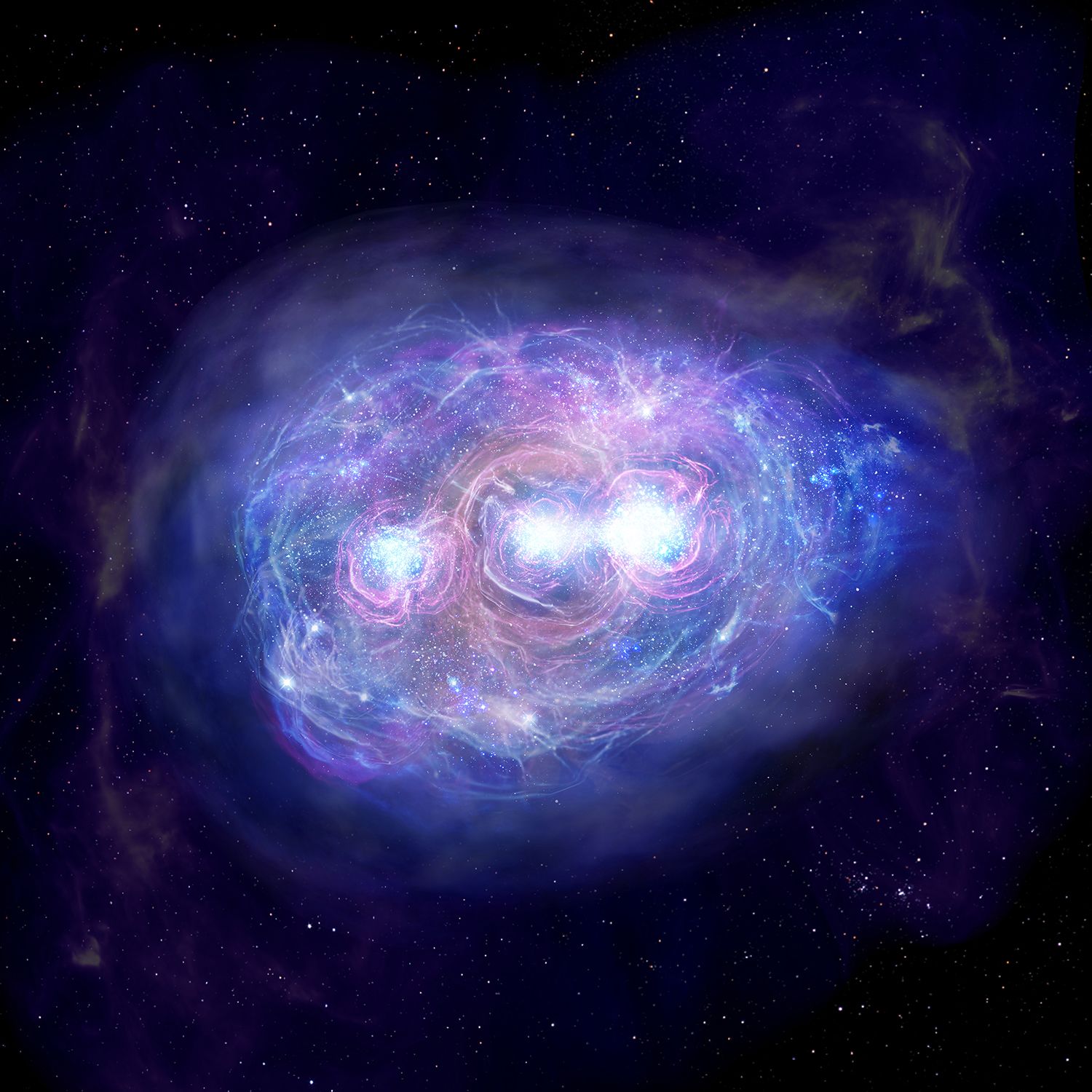 Artist&rsquo;s rendition of Himiko that is based on the results from the observations of Hubble Space Telescope and ALMA.&nbsp;Credit: National Astronomical Observatory of Japan)