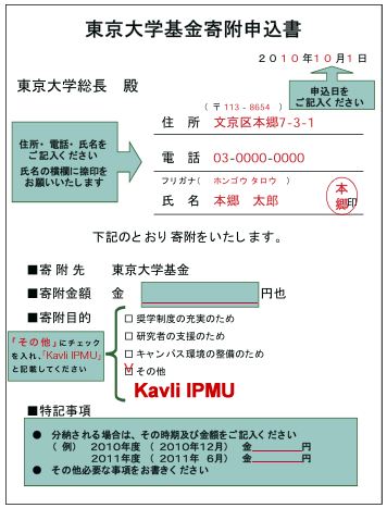 申込書の記入例